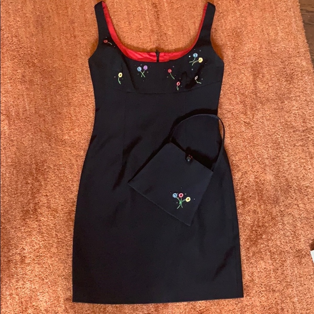 Beautiful embroidered dress with matching purse